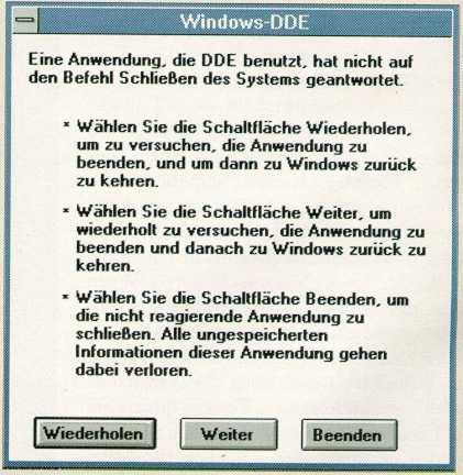 Windows-DDE Fehler-Meldung